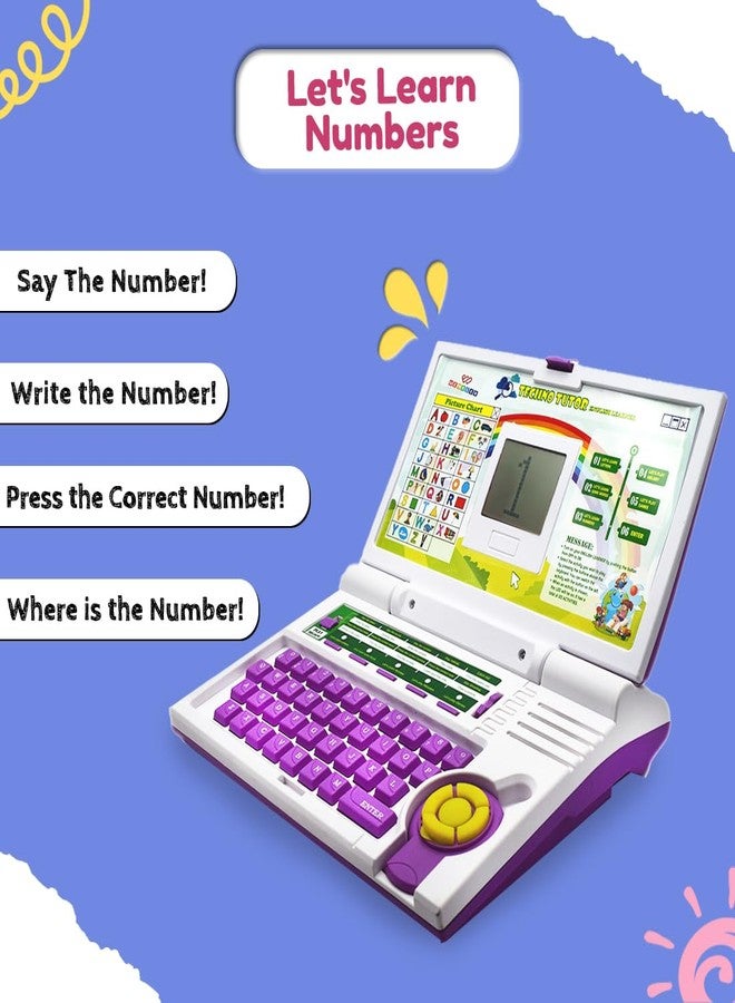 ويمبلي كمبيوتر محمول تعليمي للأطفال من عمر سنتين إلى خمس سنوات من ويمبلي | ٢٠ لعبة تعليمية ممتعة للأولاد والبنات من عمر سنتين إلى خمس سنوات، يتعلمون الآن الحروف والكلمات والرياضيات والألعاب والموسيقى والمنطق وأداة الذاكرة - Image 5